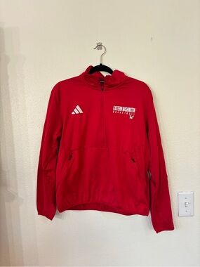 adidas Red Eastern Washington Basketball Half-Zip Pullover